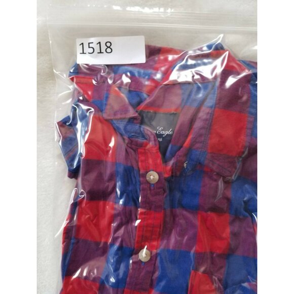 AMERICAN EAGLE Plaid Boyfriend Women's Large Shirt Lumberjack Shacket Jacket - Picture 8 of 8